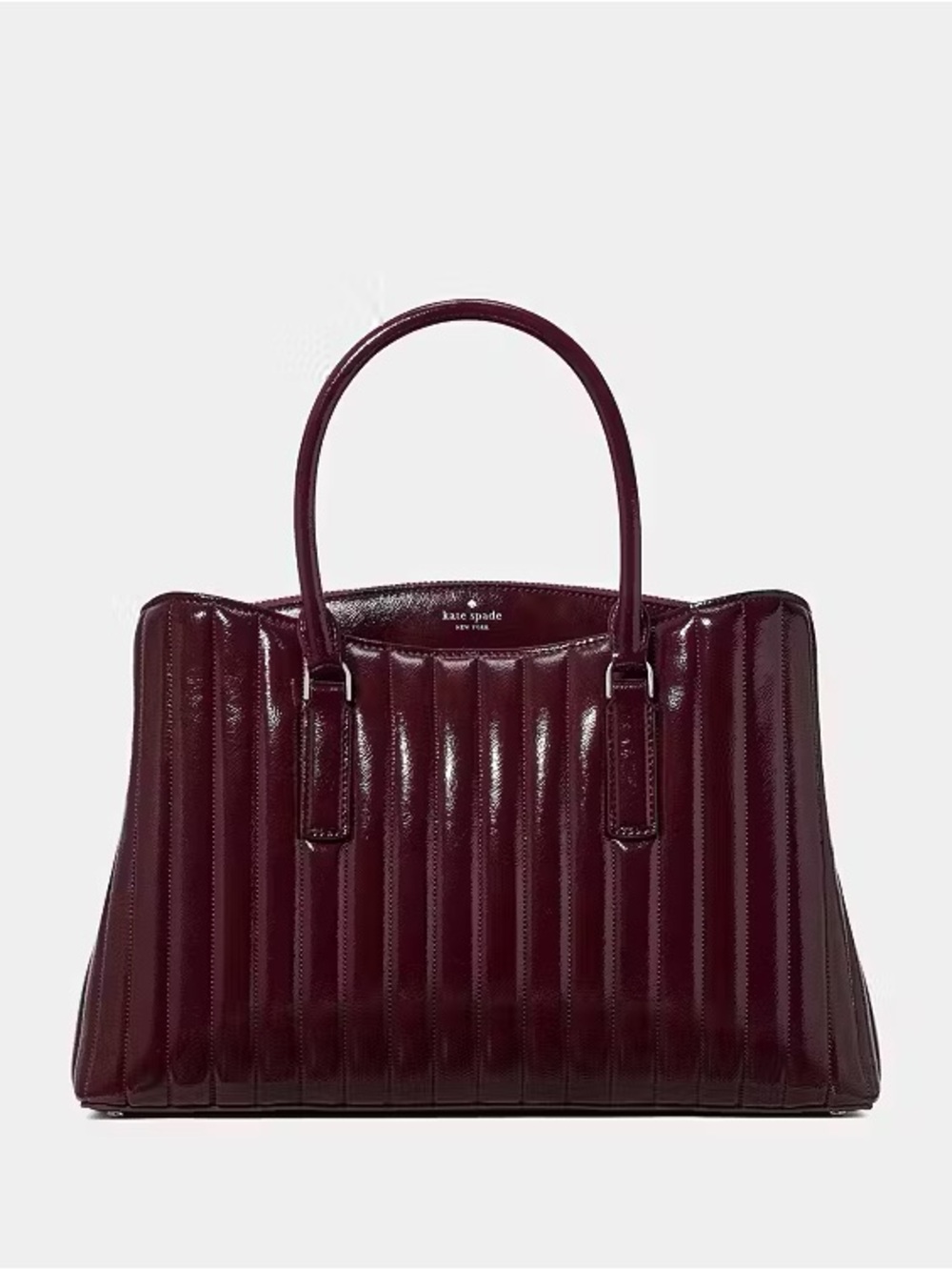 ♠️Kate Spade New York Thompson Street Shiny Quilted Satchel Bag, Grenache NWT